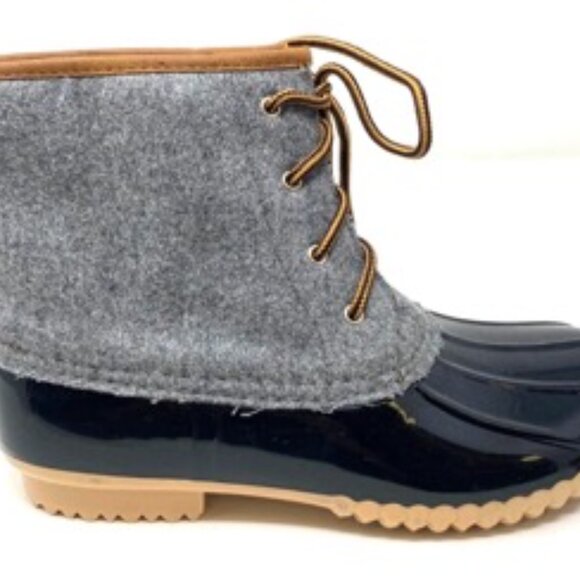 Rue21 Duckie Flannel Winter Snow Rain Women's Boot Lace Up Black Gray Size 8 - Picture 2 of 8